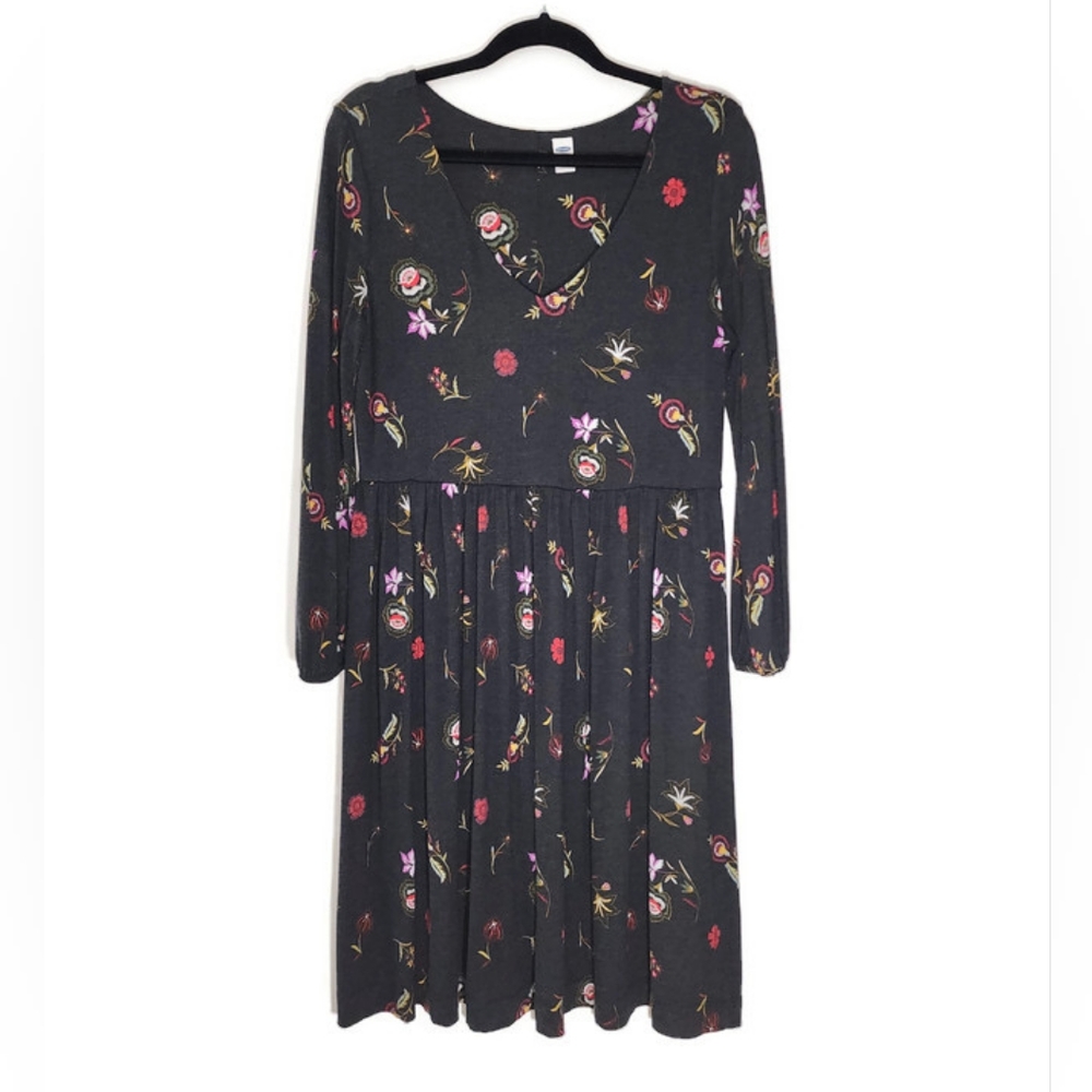 Old Navy Grey Floral Dress Size Large